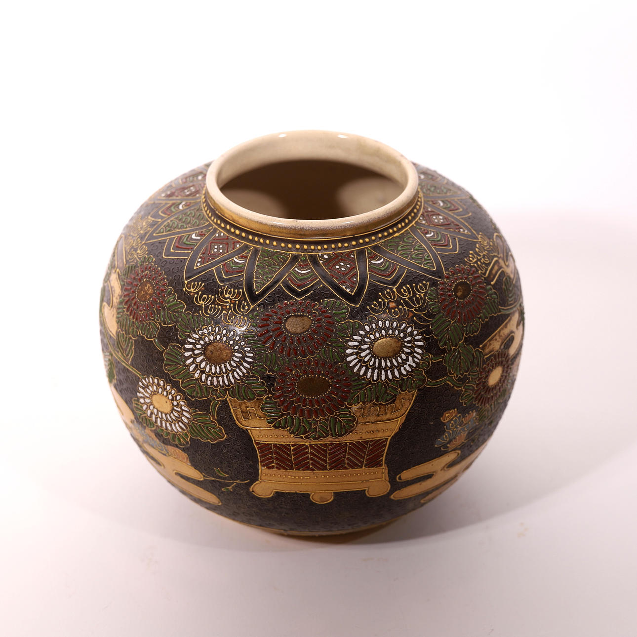 JARRÓN SATSUMA, porcelana japonesa.