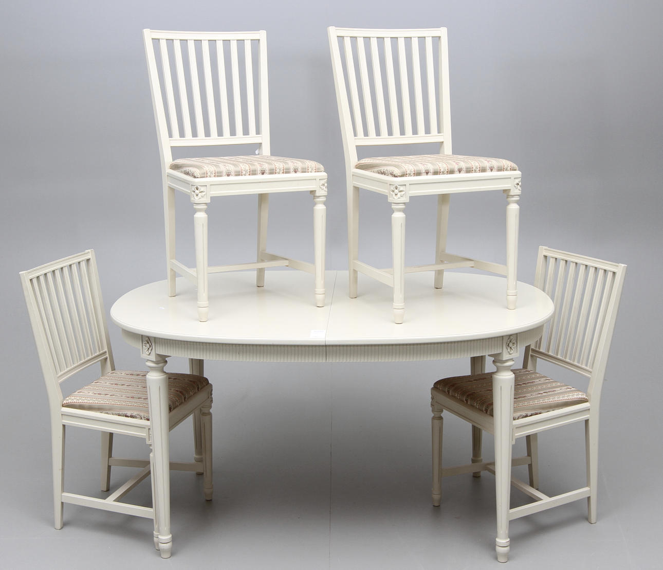 MATSALSMÖBEL, 5 delar, gustaviansk stil, 1900-tal.