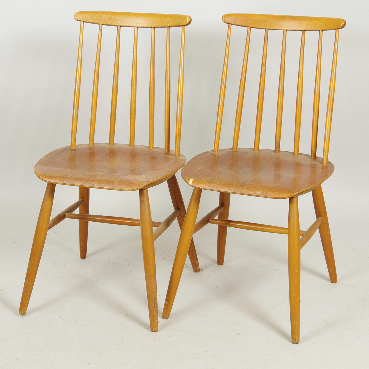 PINNSTOLAR, 1 par, teak/björk.