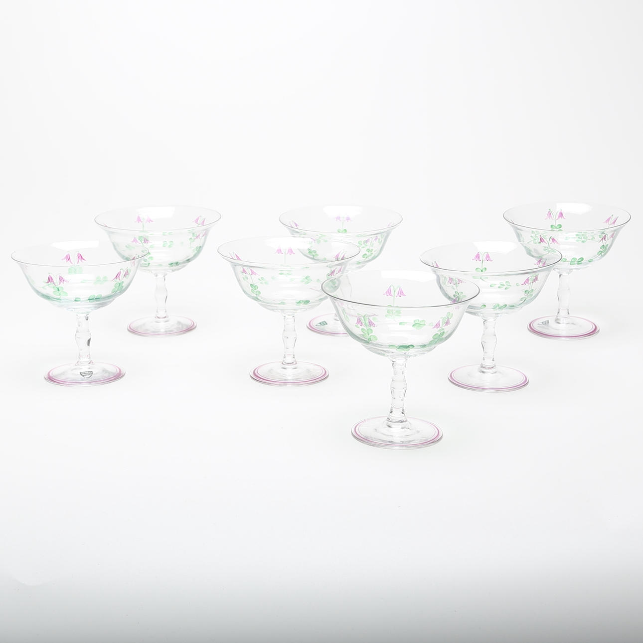 CHAMPAGNEGLAS, 7 st, Orrefors "Linnea".