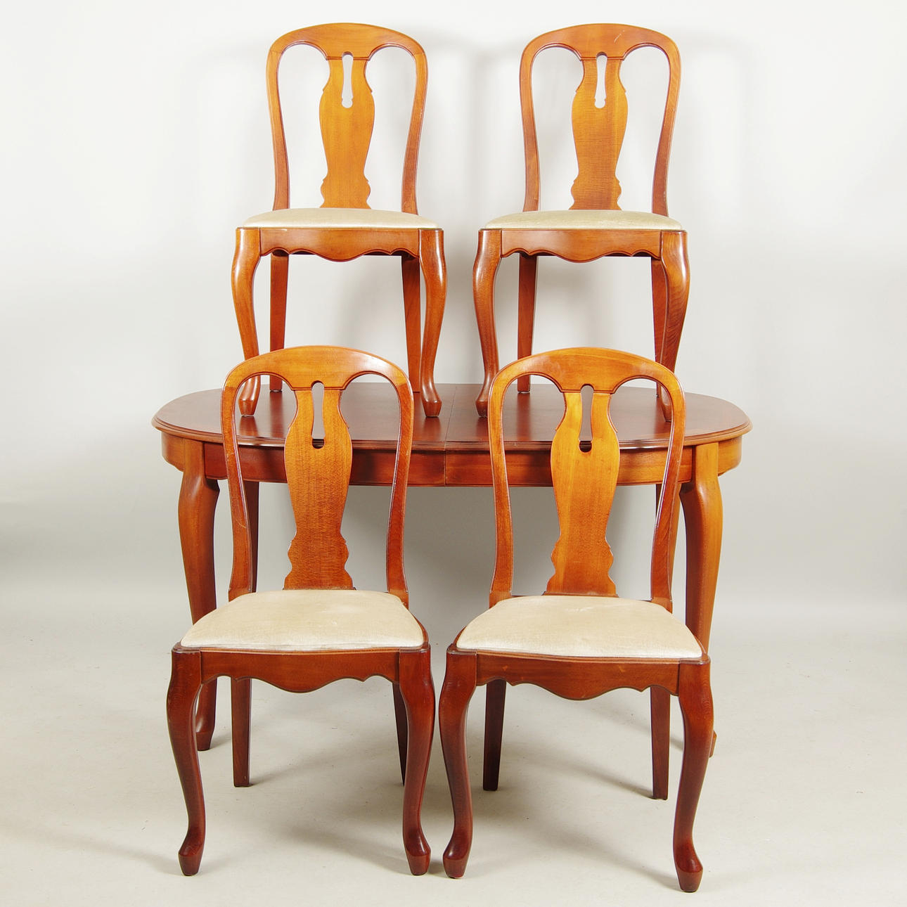 MATSALSGRUPP, mahogny, rokokostil, sent 1900-tal.