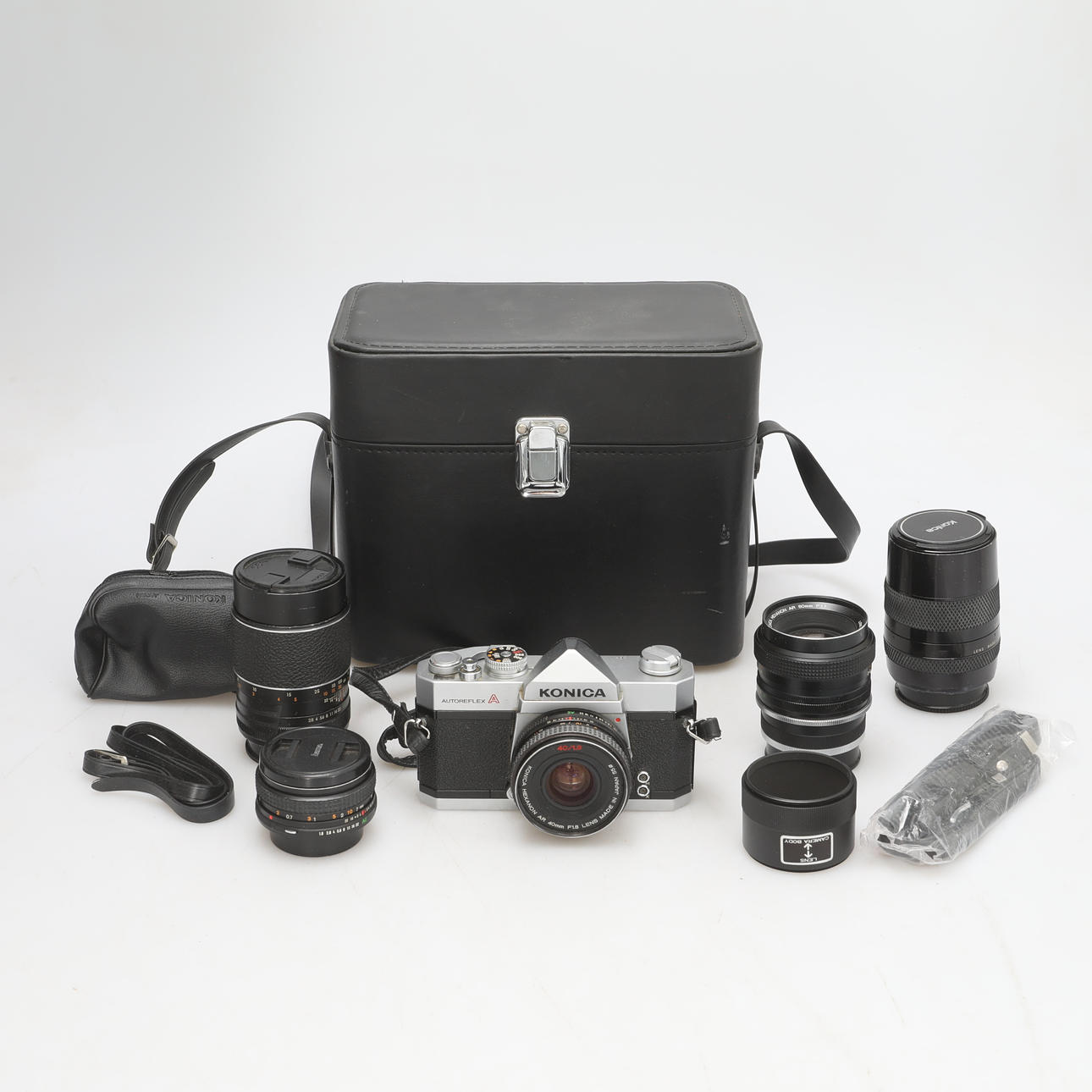 KAMERA und LINSE, 3 Stück, Konica.