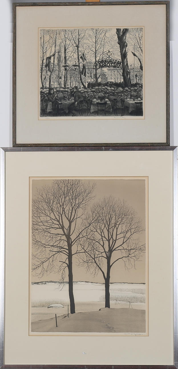 PARTI GRAFIK, 2 st, Reinhold Ljunggren och Harald Sallberg, signerade och numrerade.