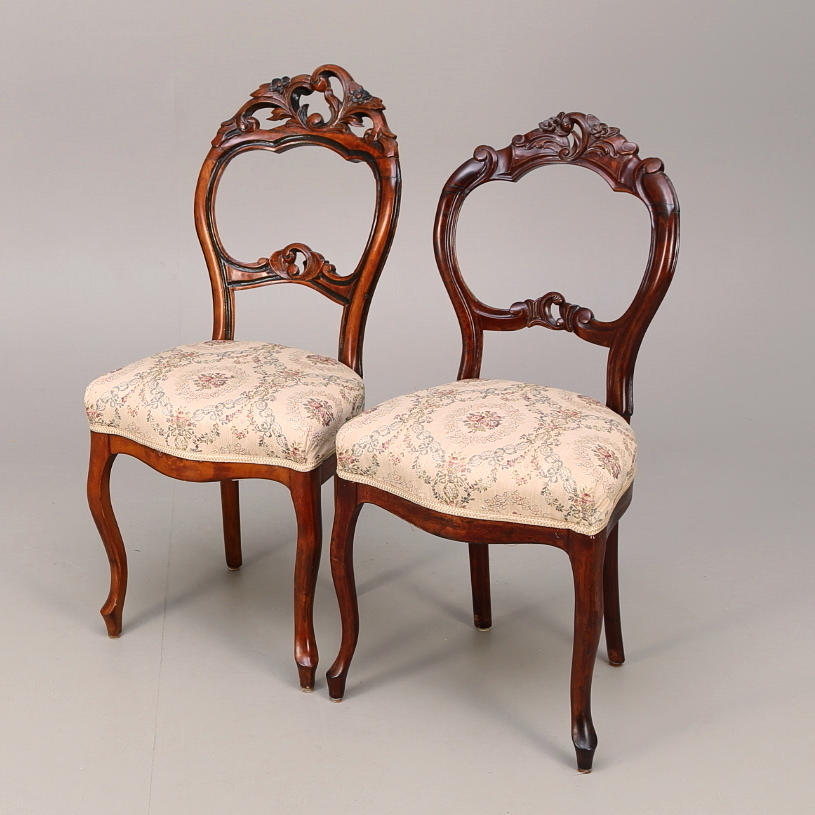 STOLAR, 2 st, snarlika, nyrokoko, 1800-tal senare del.