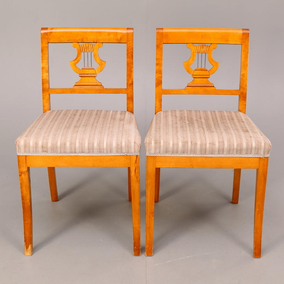 STOLAR, ett par, björk, Karl Johan, 1800-tal.