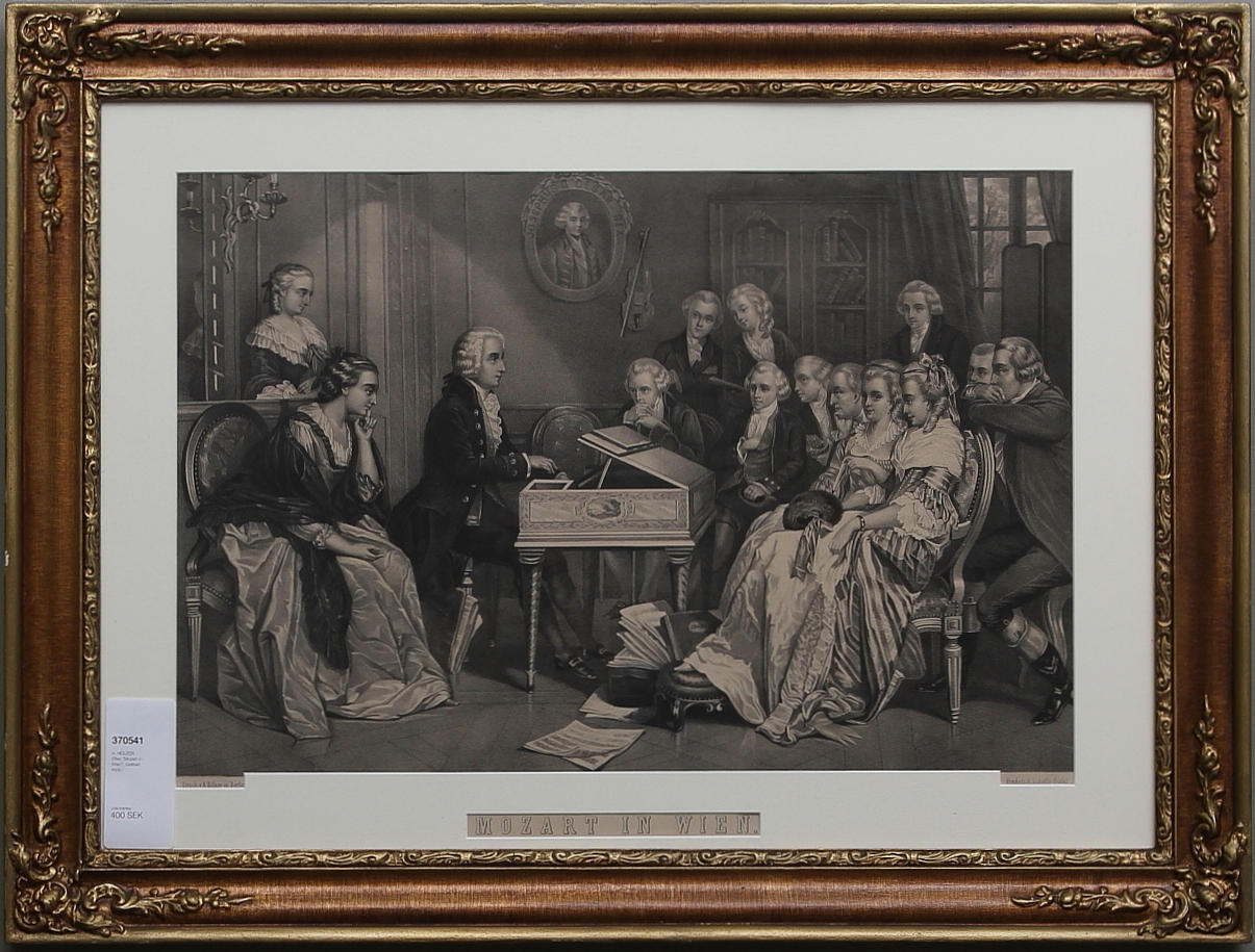 A. HÖLZER. EFTER. "Mozart in Wien". Grafiskt tryck.