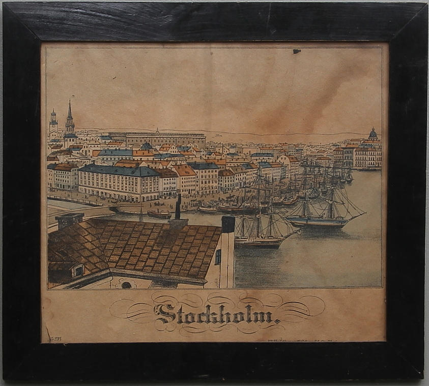 OIDENTIFIERAD KONSTNÄR. "Stockholm". Grafiskt tryck, tidigt 1900-tal.