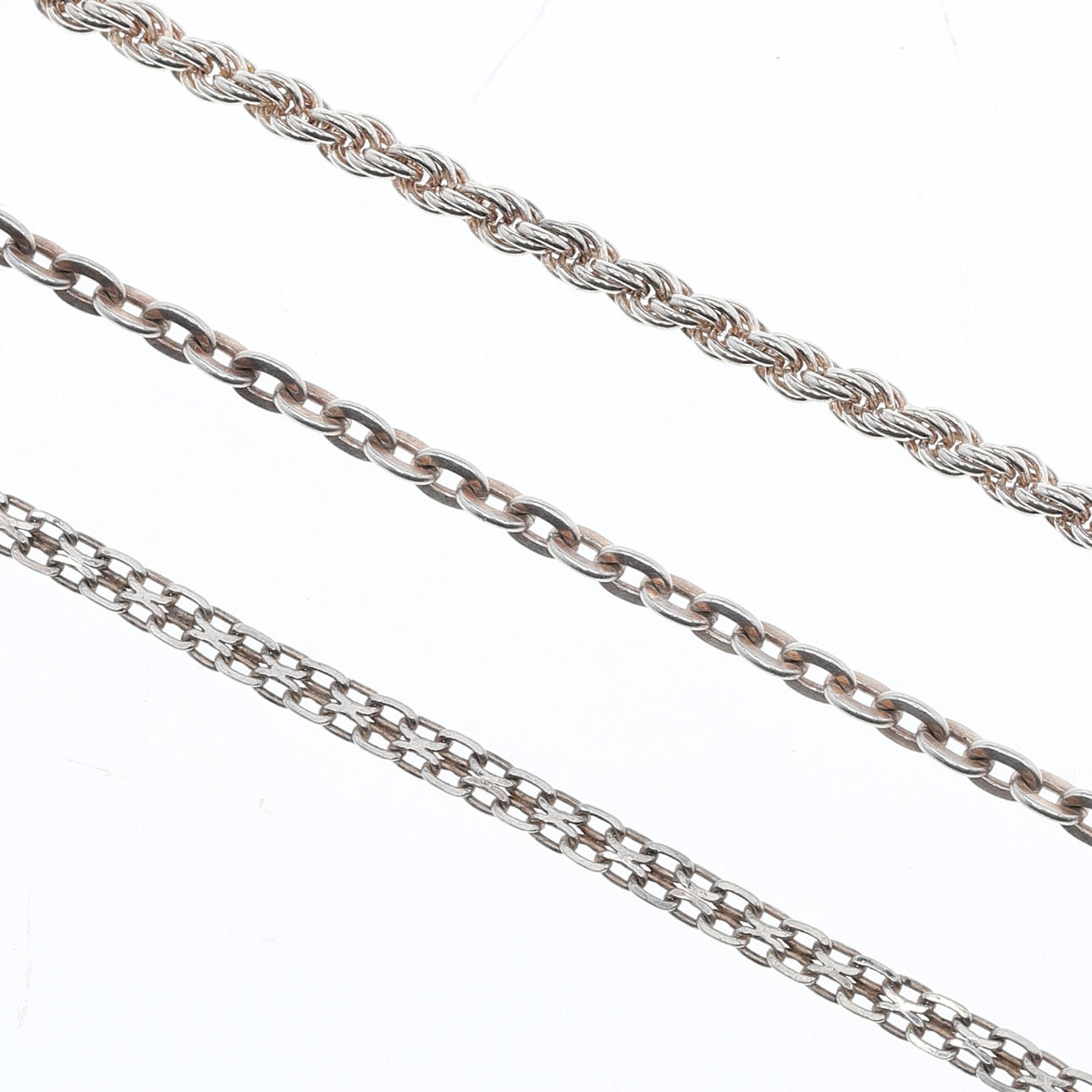 NECKLACE, 3 pcs, silver.