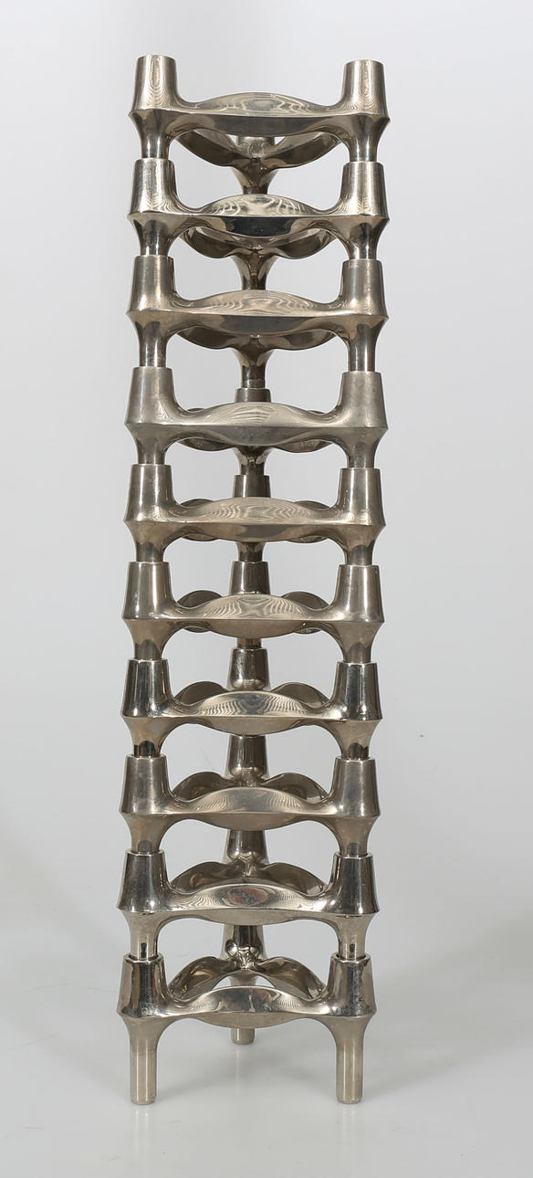 LJUSSTAKAR, förkromat stål, 10 stycken, Ceasar Stoffi, Nagel, BMF, Tyskland, 1960-tal.