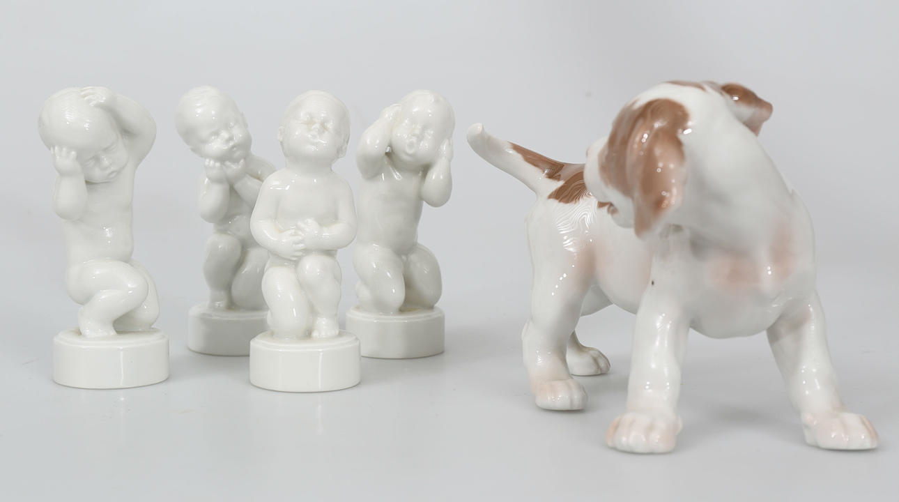 FIGURINER, porslin, 5 stycken, Bing & Gröndahl.