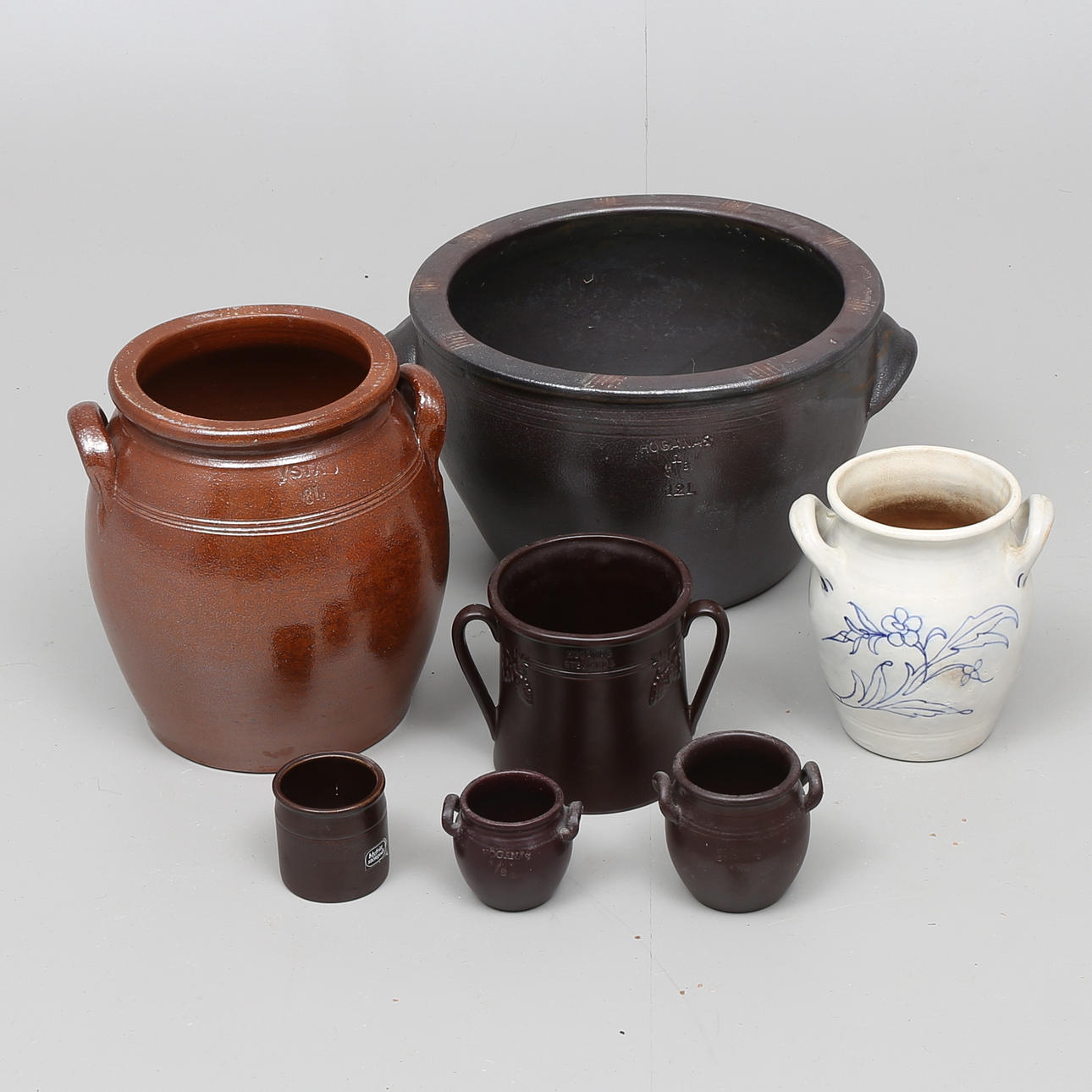 KRUS, 9 st, Ystad, Rörstrand, Höganäs.