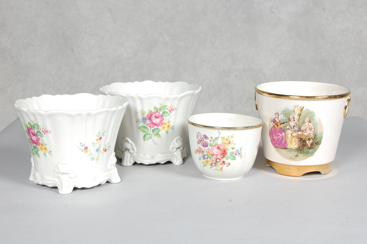 YTTERKRUKOR, 4 st, Rörstrand, Malmö porslinsfabrik, Gefle.