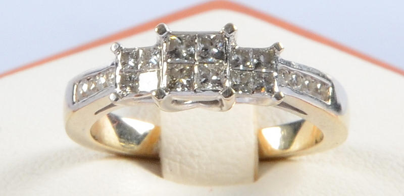 DIAMANTRING, vitguld, 14K.