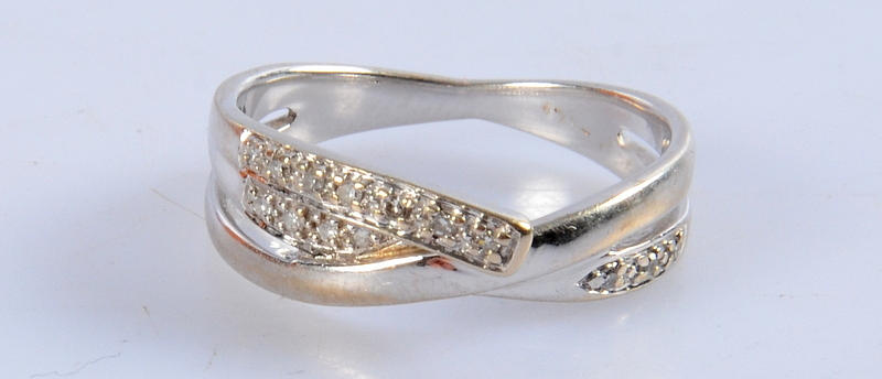 DIAMANTRING, vitguld, 18K.