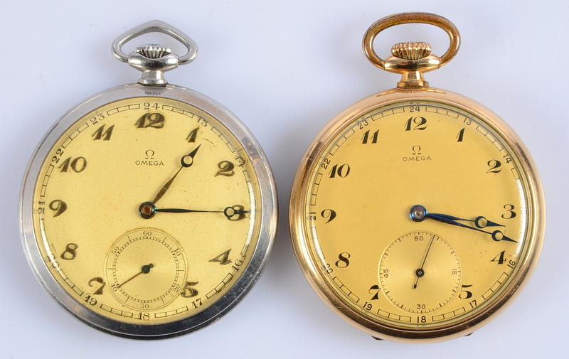 FICKUR, Omega, 2 stycken, doublé samt stål.