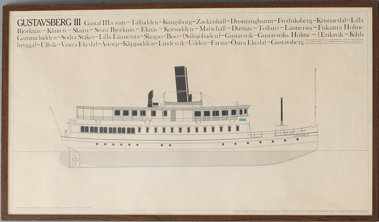 AFFISCH, inramad, "Gustavsberg III", Stockholm 1966.