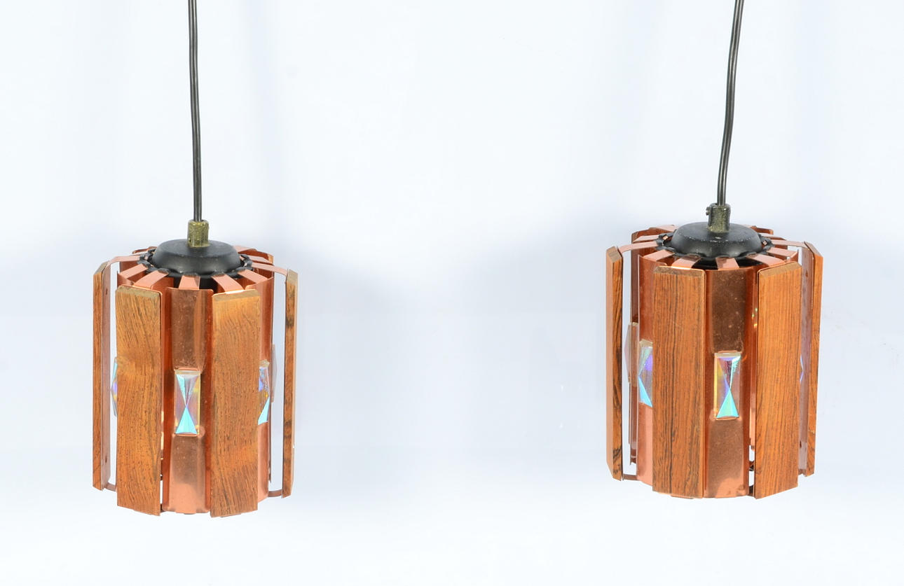 TAKLAMPOR, ett par. Werner Shou, Coronell Electrics, Danmark. 1900-talets mitt.