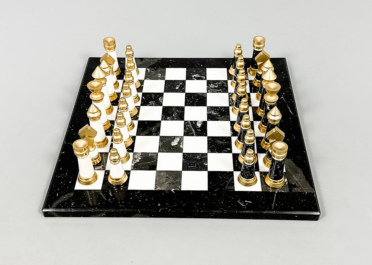 SHAKKISETTI, marmori, messinki, 1900-luku.