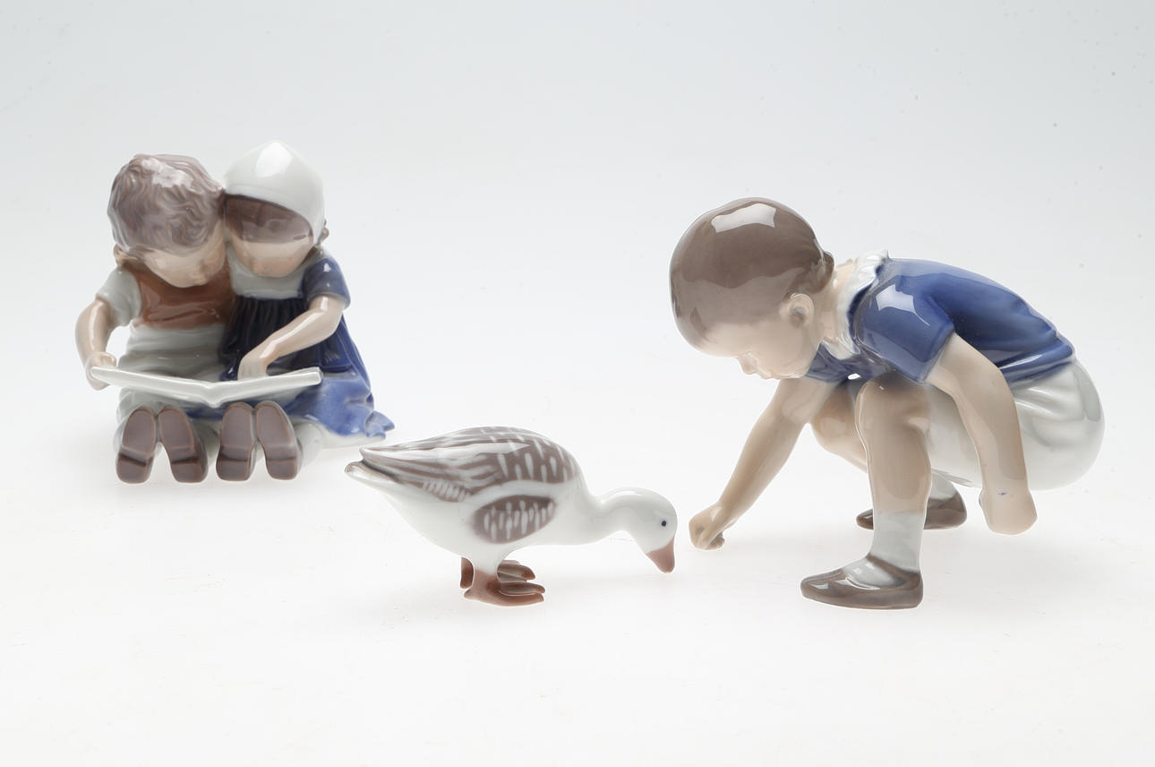 FIGURINER, 3 st, Bing & Gröndahl, Danmark, 1900-tal.