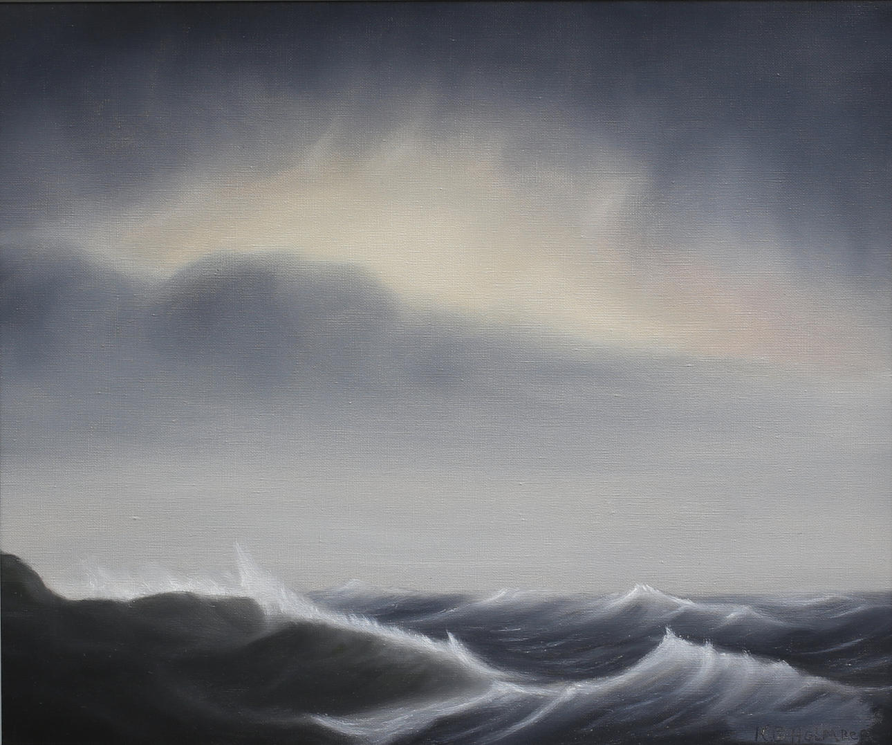 KARL-GUSTAV HOLMBERG. Storm på nordsjön, olja på duk, signerad.