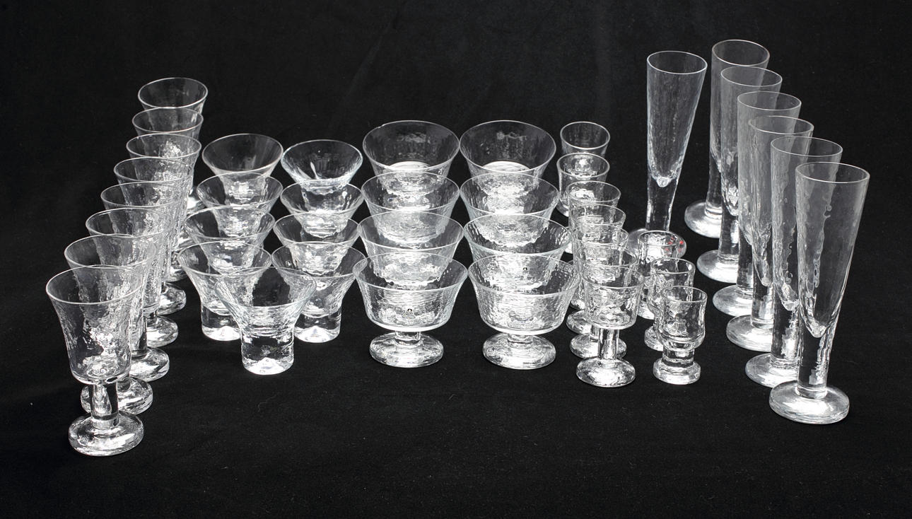 GLASSERVIS, 42 delar, "Rustica", Göran Wärff, Pukeberg, 1900-tal.