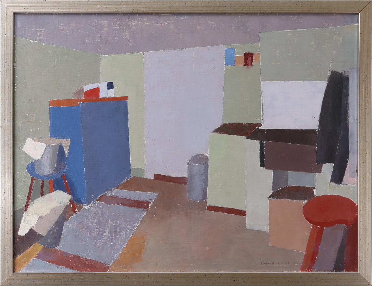SIGFRID SÖDERGREN. "Interiör", olja på pannå, signerad och daterad -58.