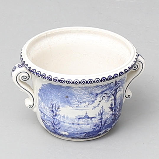 YTTERFODER/URNA i flintgods, blå-vit, Rörstrand.