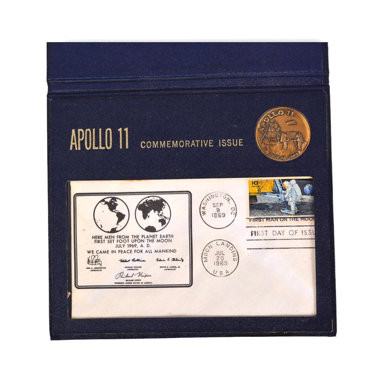 PLAQUE, USA, Månelanding 1969 Apollo 11.