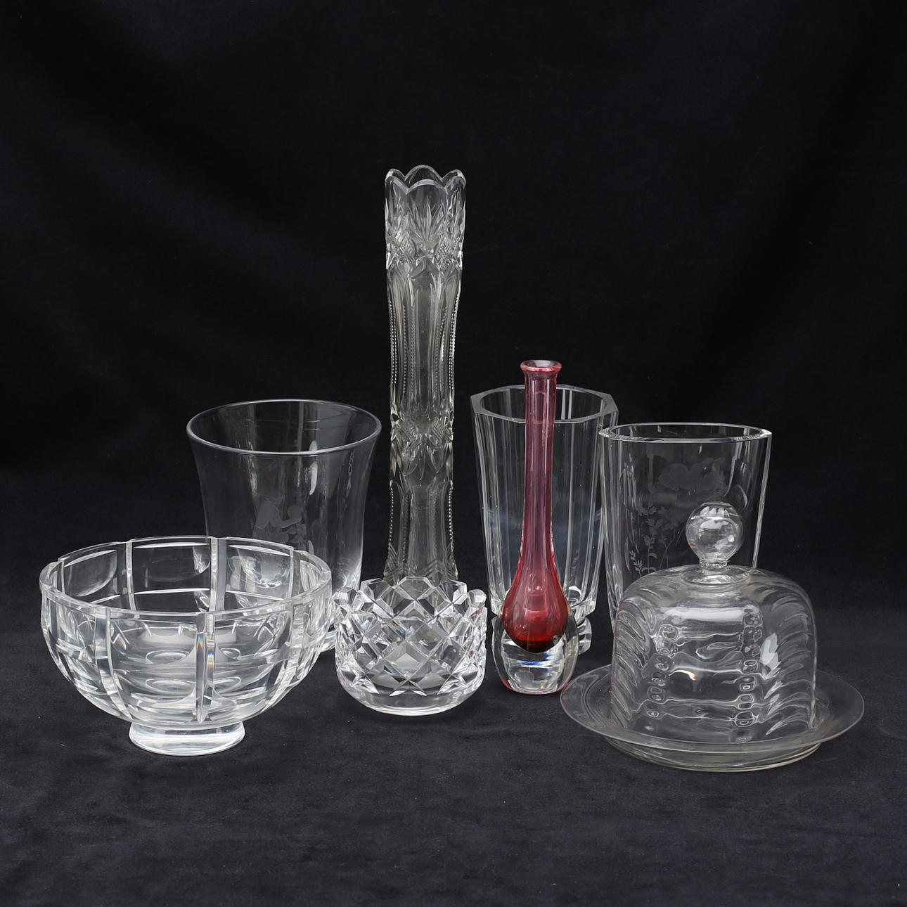 PARTI GLAS, 8 delar, bl.a Orrefors.