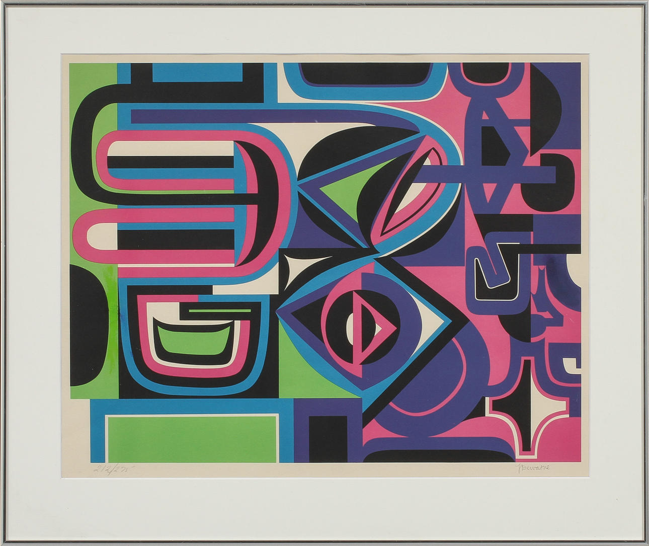 JEAN DEWASNE. Komposition, färglitografi, signerad och numrerad 212/275.