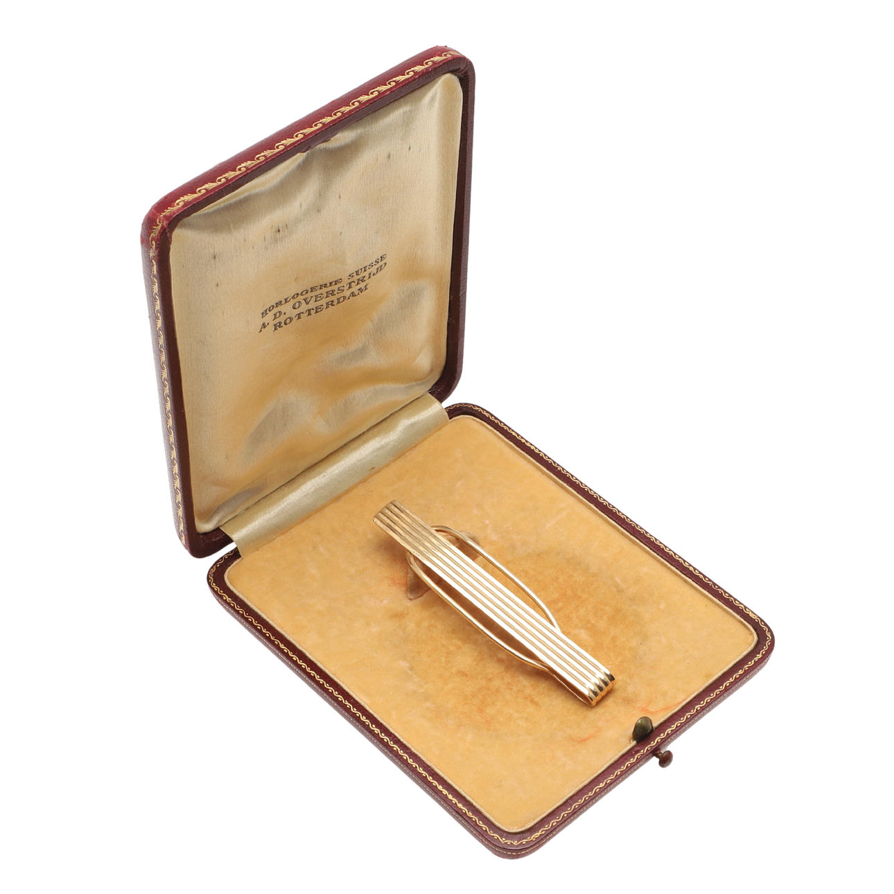 EINE KRAWATTENKLAMMER AUS 14-KARÄTIGEM GOLD.