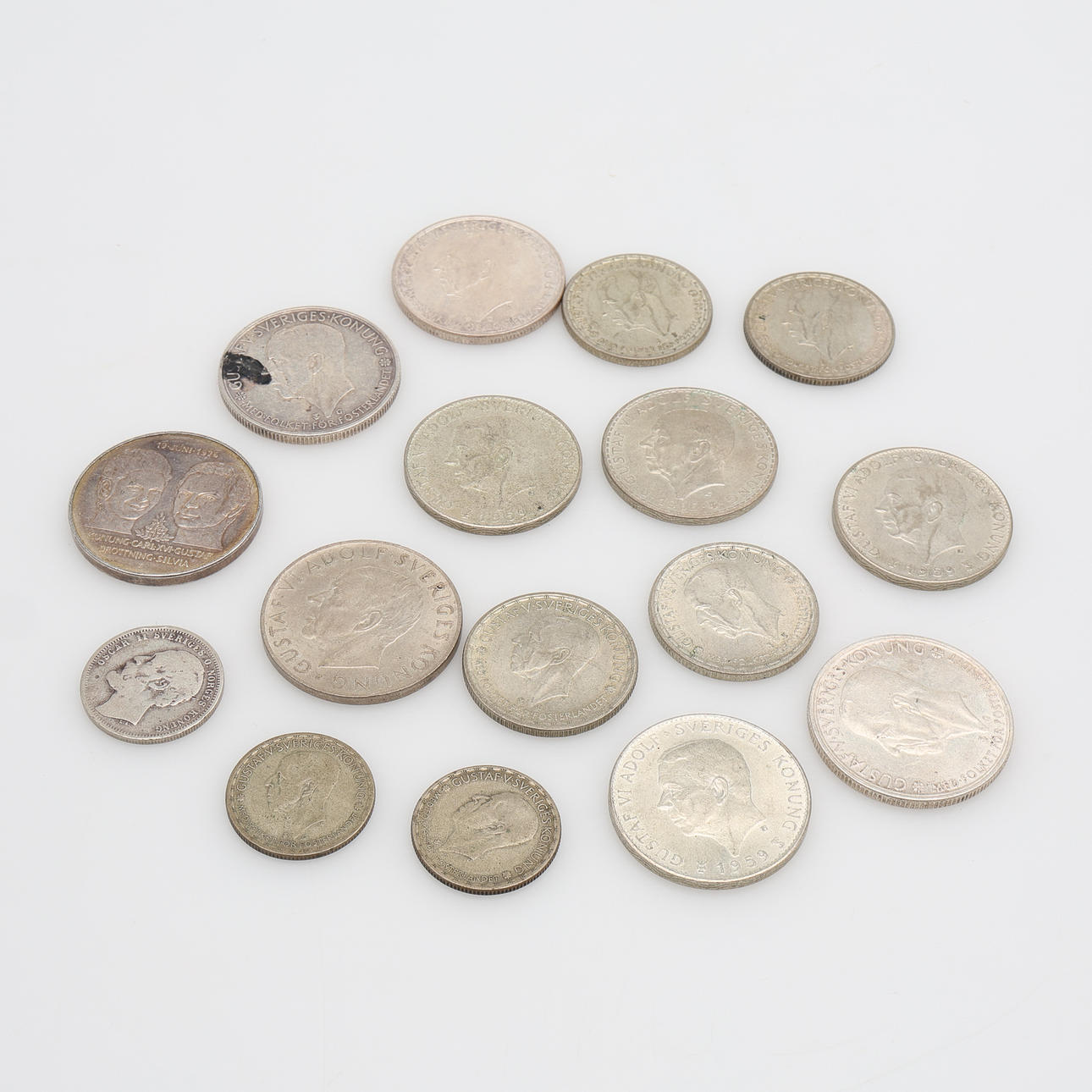 SVENSKA MYNT, SILVER, TOTAL VIKT 273 g.