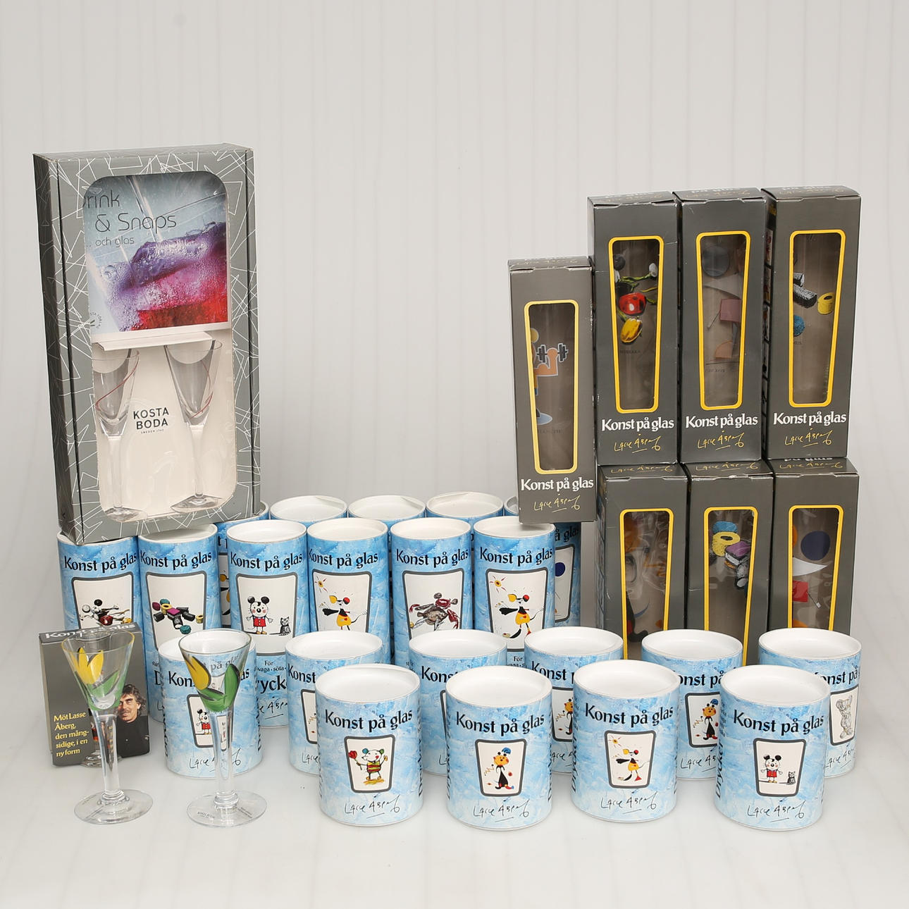 LASSE ÅBERG dricksglas Ritzenhoff totalt 35 stycken.