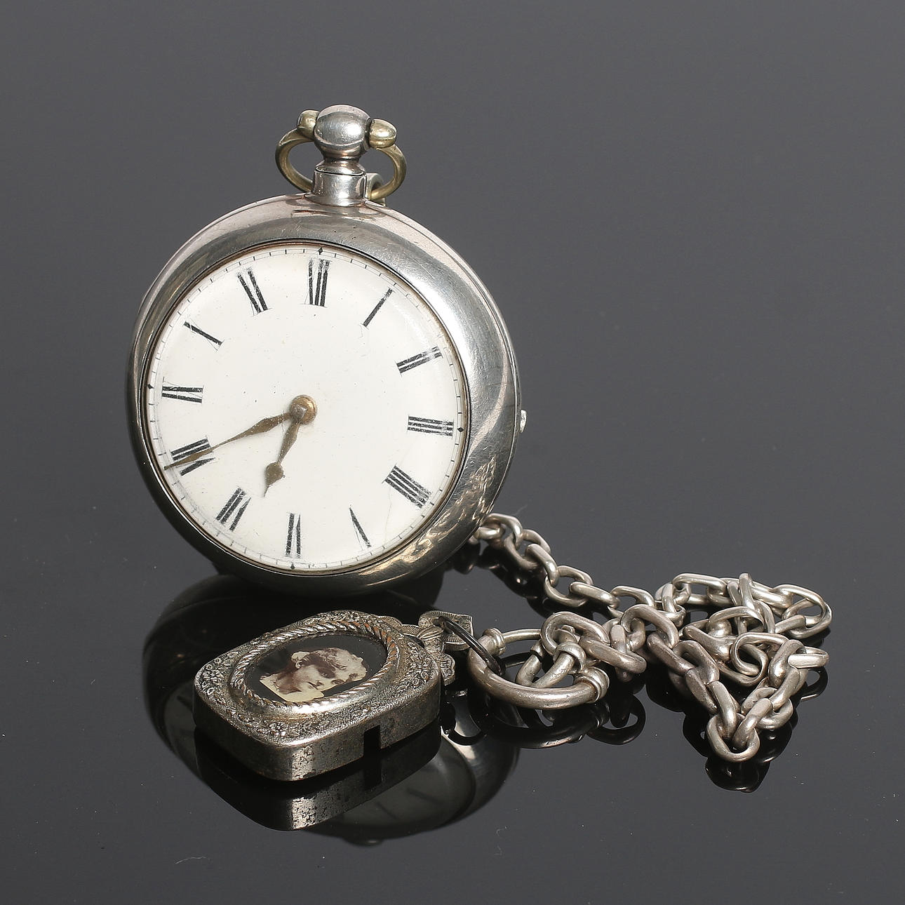 FICKUR, silver, spindelur, "John Hood", Cupar Fife, Skottland. 1800-talets mitt.