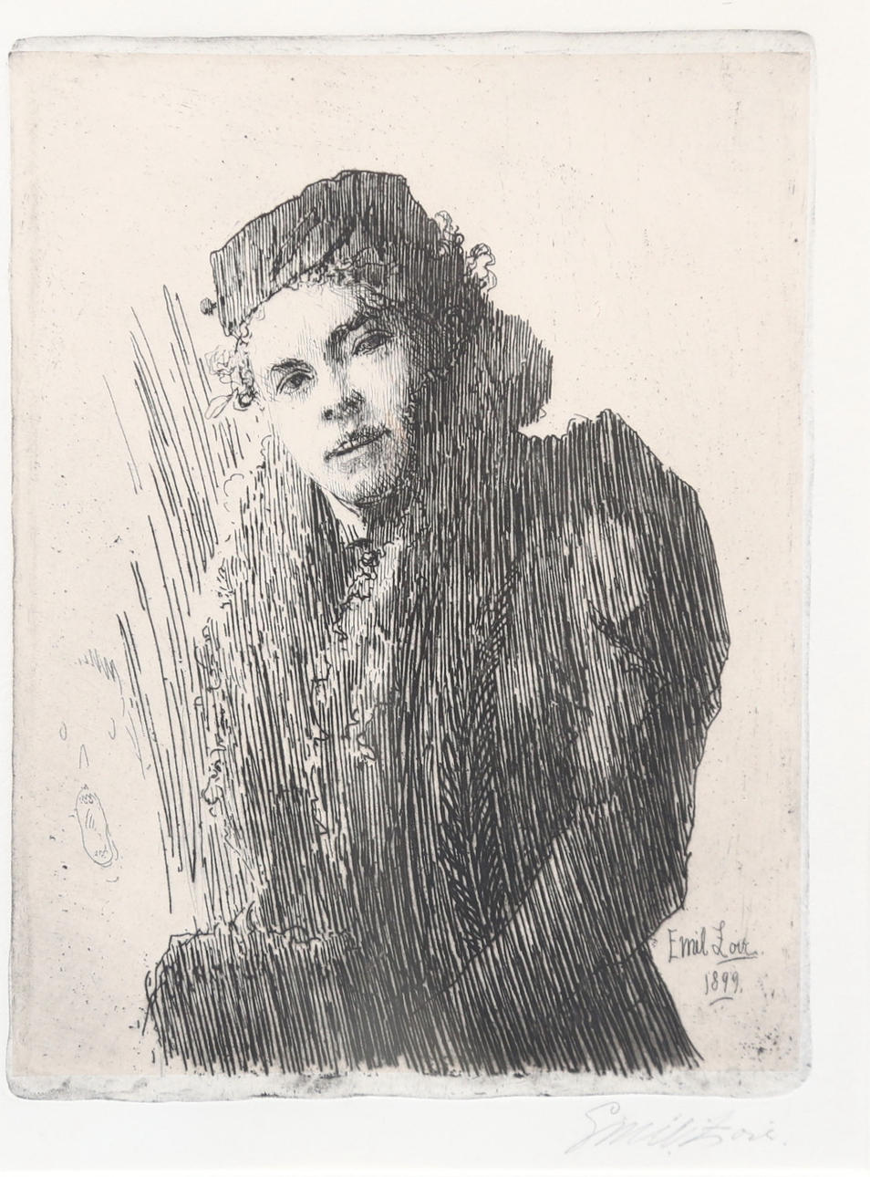 EMIL ZOIR. etching, signed, dated 1899 in the plate.