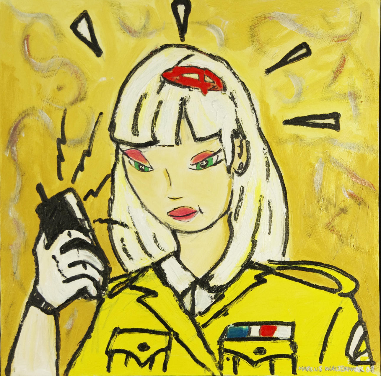 MARCUS WALTERMARK. "Agent 33", olja/akryl på duk, signerad -08.