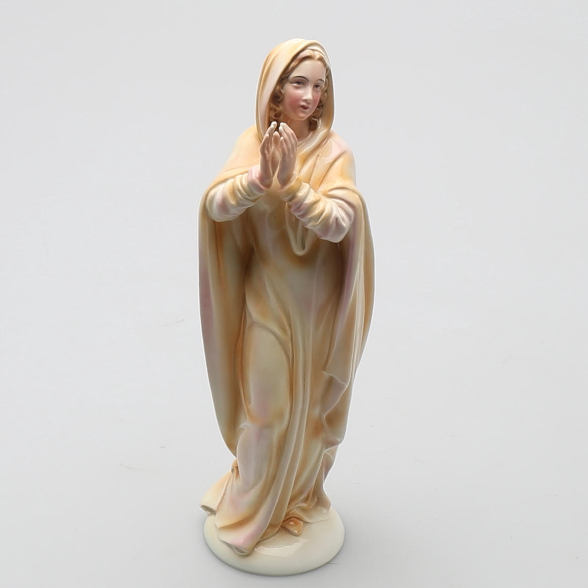 FIGURIN, madonna i flintgods, Hertwig Katzhütte, ca 1930.