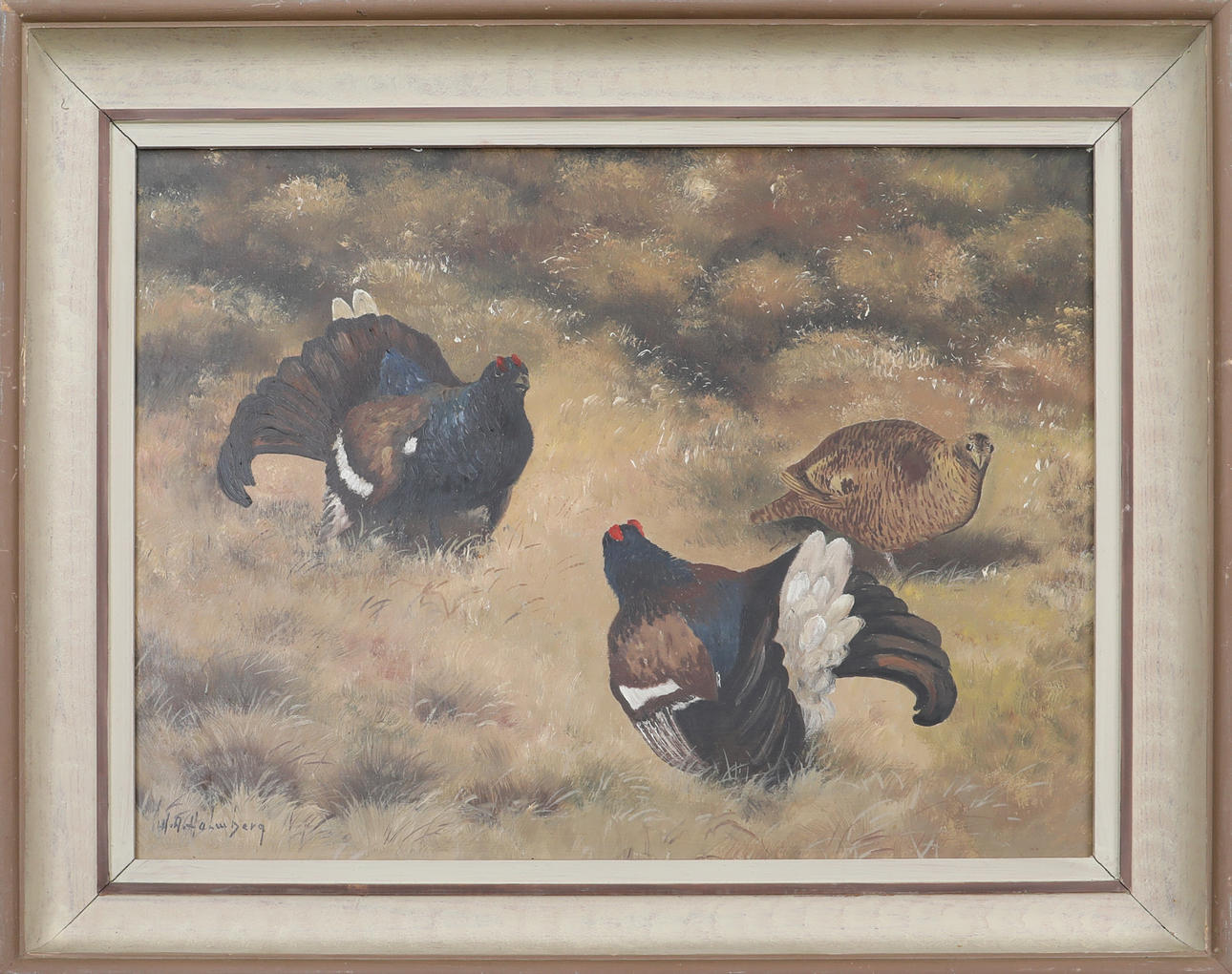 OIDENTIFIERAD KONSTNÄR. Öl auf Platte, signiert H.A. Holmberg.