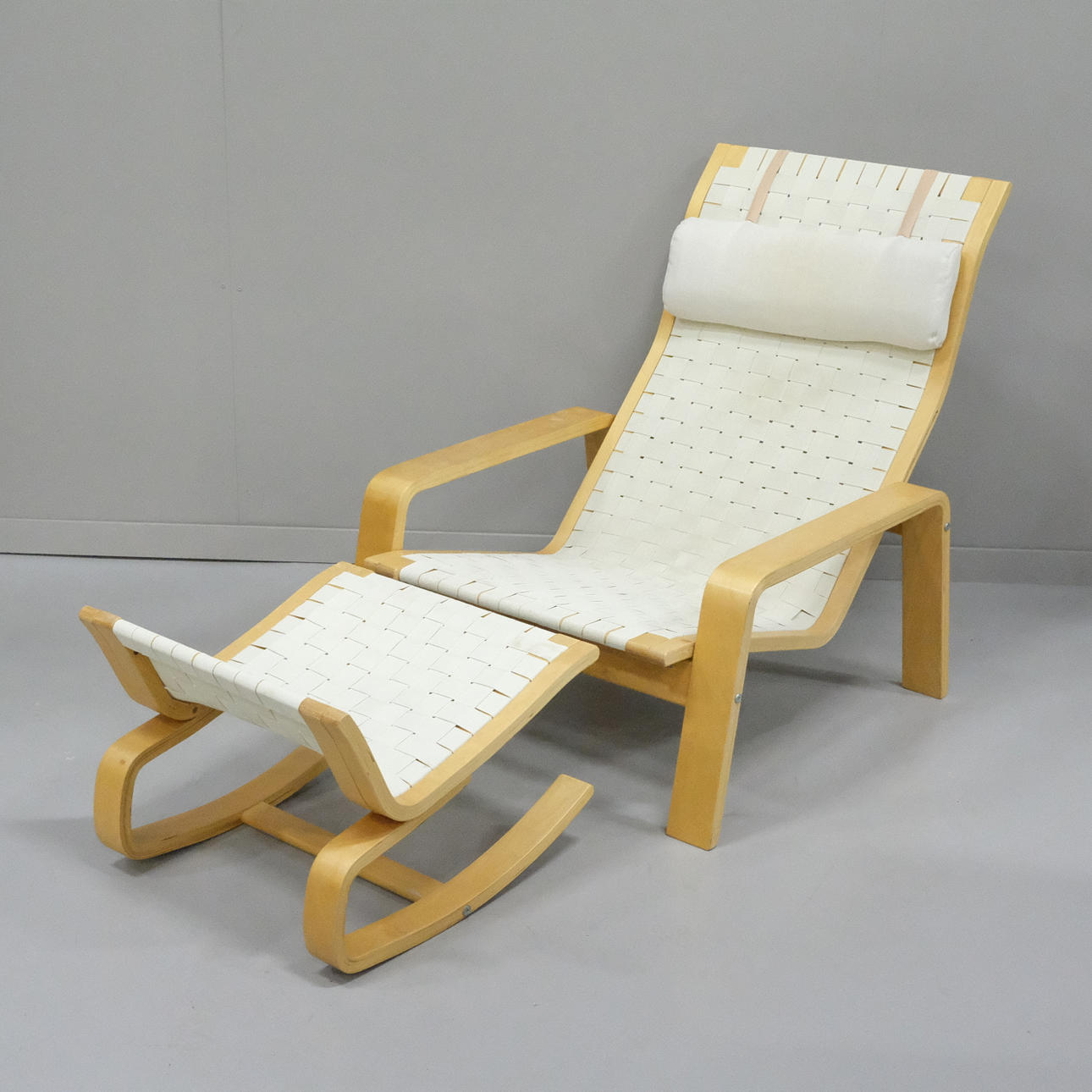 ARMCHAIR WITH FOOTSTOOL, “VILAN”, IKEA, 1990S.