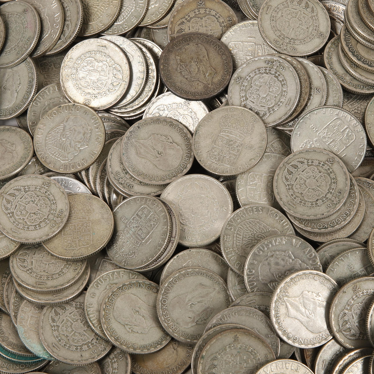 MYNT, 40% silver, svenska enkronor.