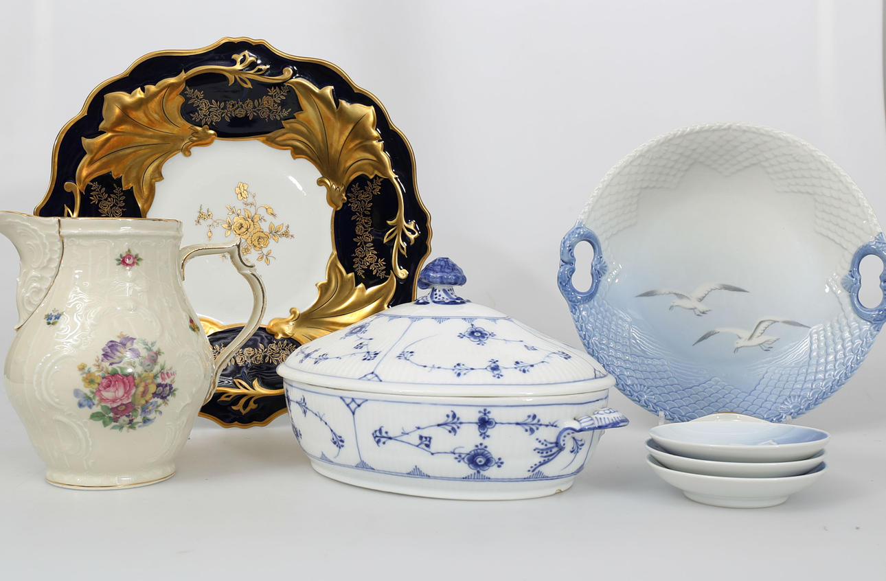 SERVISDELAR, porslin, 9 stycken, bland annat Rosenthal.