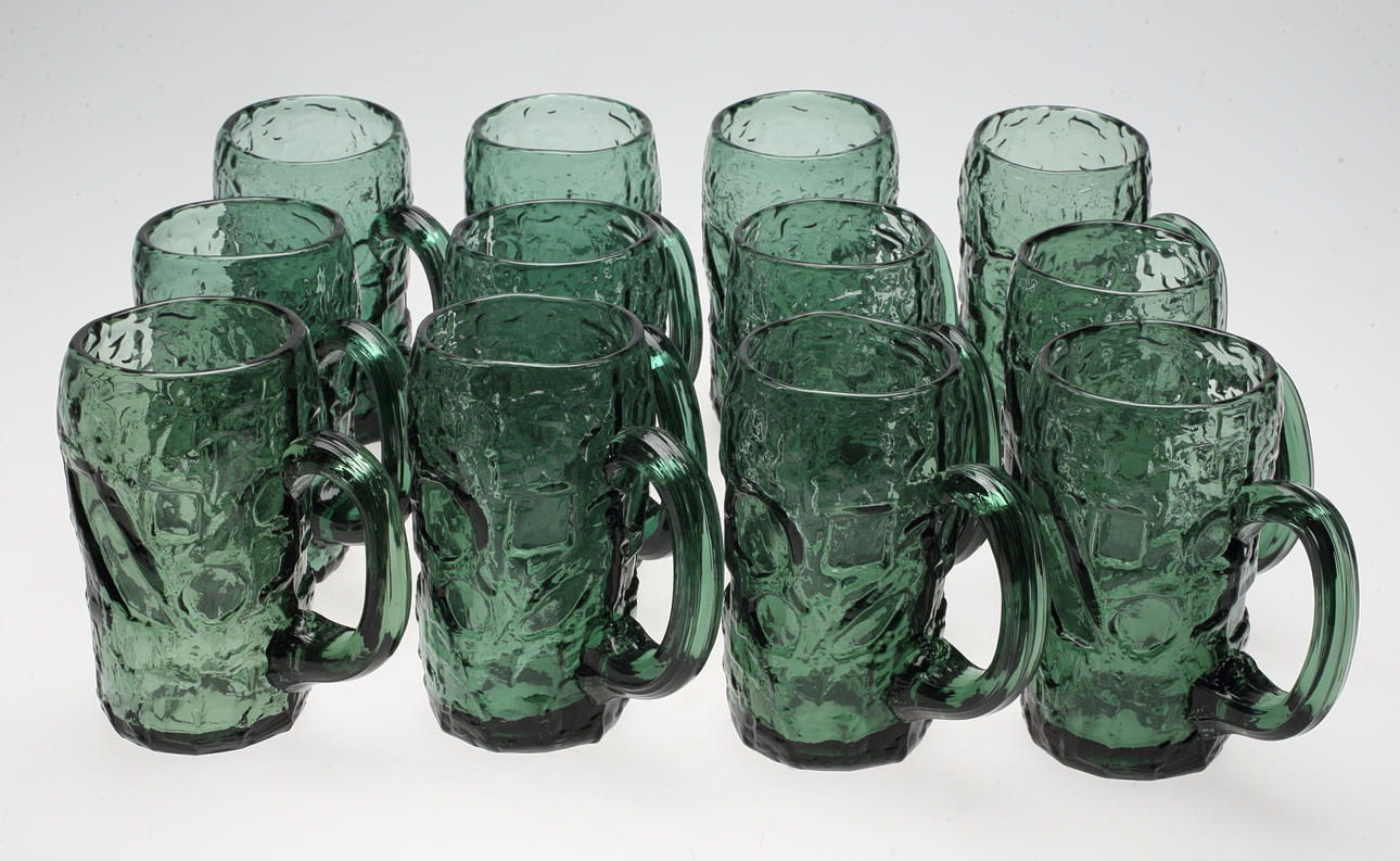 ÖLSEJDLAR, 12 st, Ruda glasbruk, 1900-talets senare del.