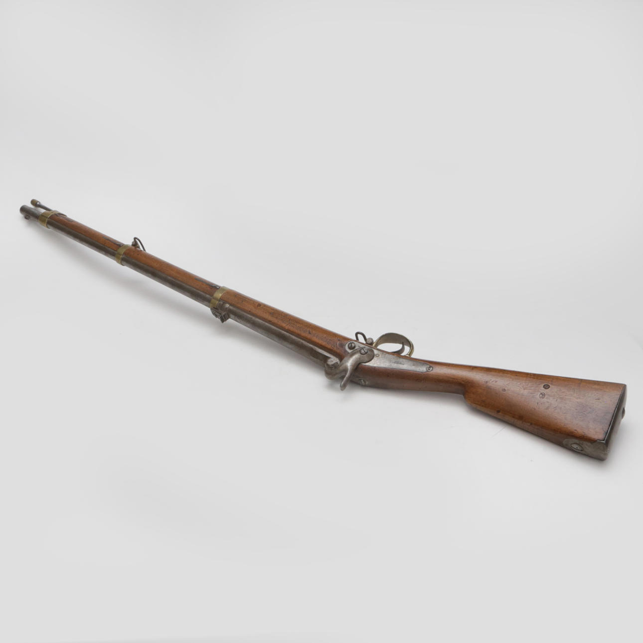 RIFLE, lapel clasp, several markings and signs, both on barrel and ...