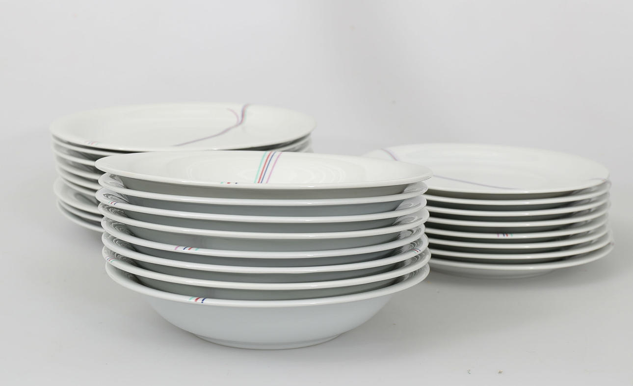 SERVISDELAR, porslin, "Rainbow", 25 delar, Bertil Vallien, Rörstrand.