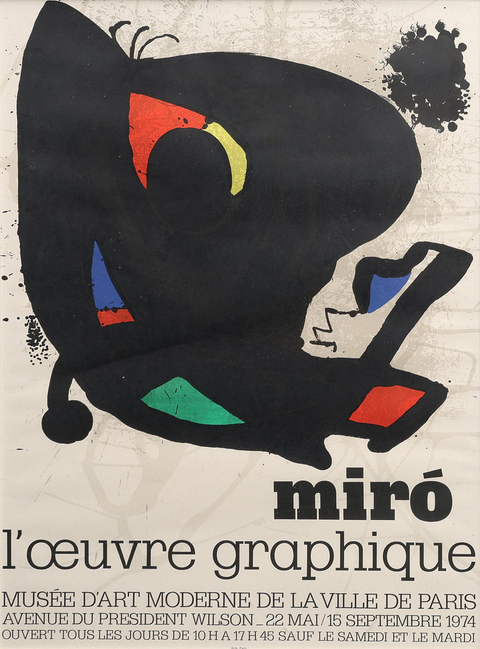 JOAN MIRÓ. EFTER. AFFISCH, "L'OEUVRE GRAPHIQUE", 1974.