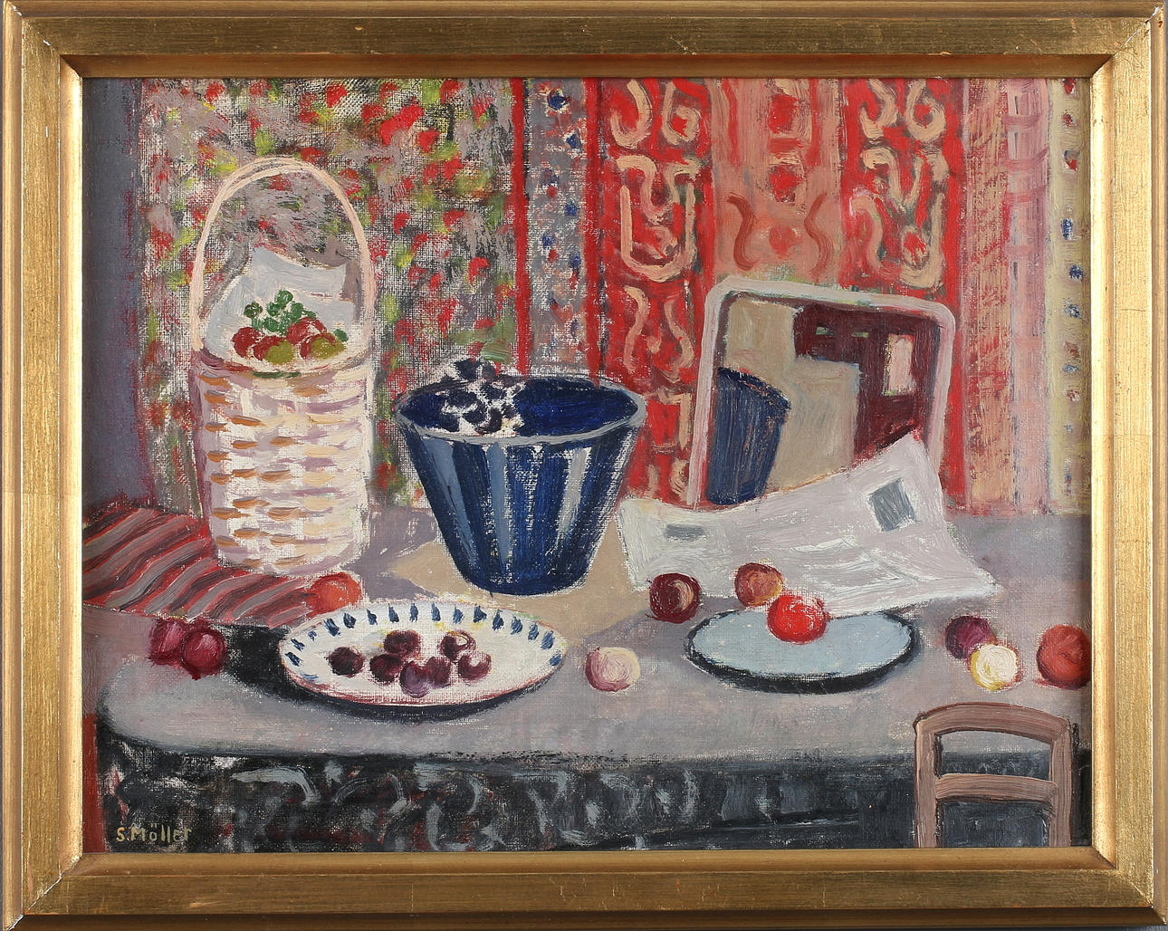 SIGURD MÖLLER. Stilleben, olja på duk, signerad.