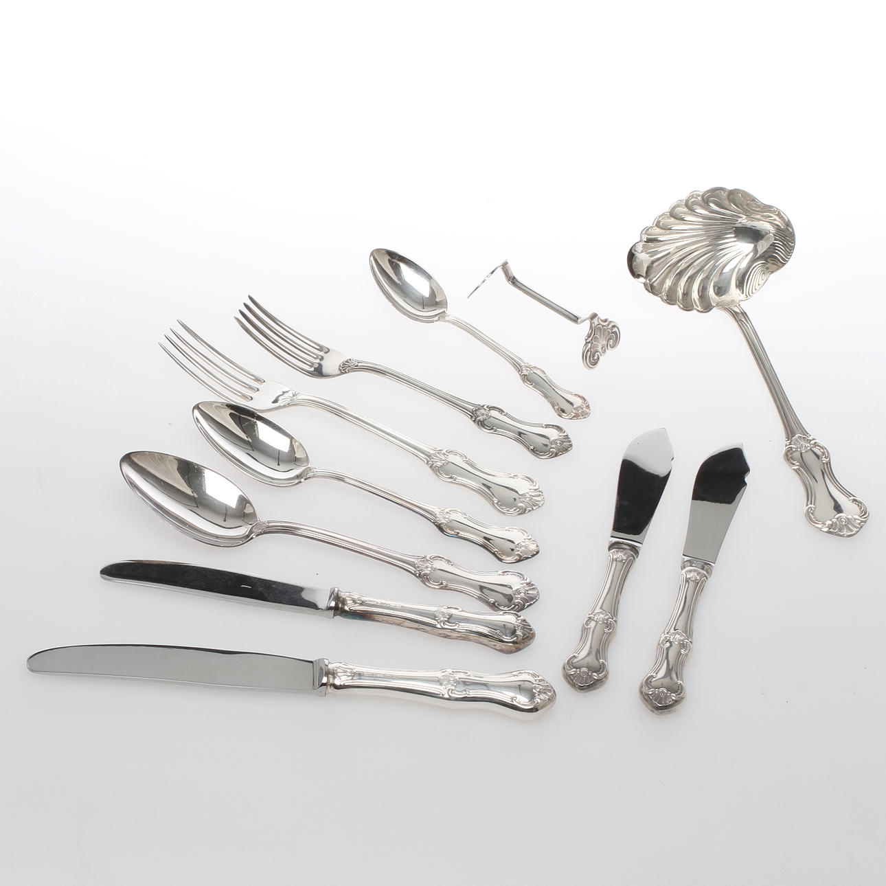 BESTICK, 91 delar, silver, "Patricia", MEMA, Linköping 1900-talets andra hälft.