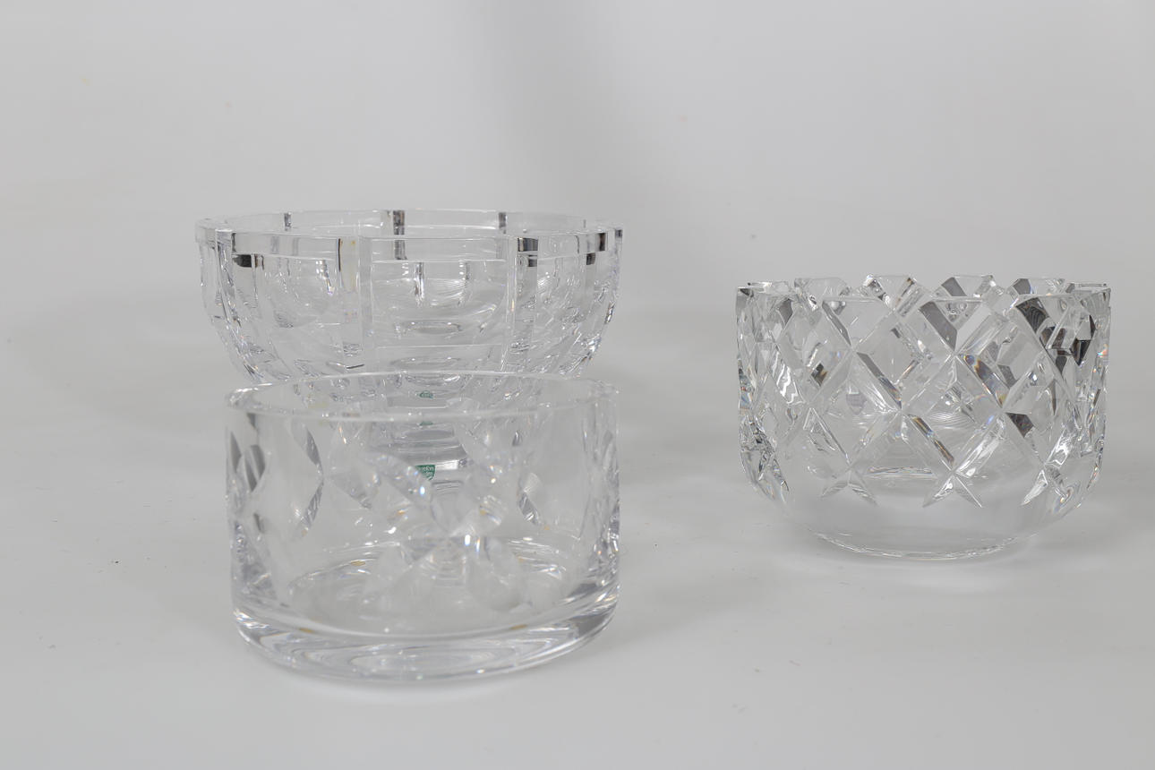 SKÅLAR, kristall, 3 stycken, Orrefors.
