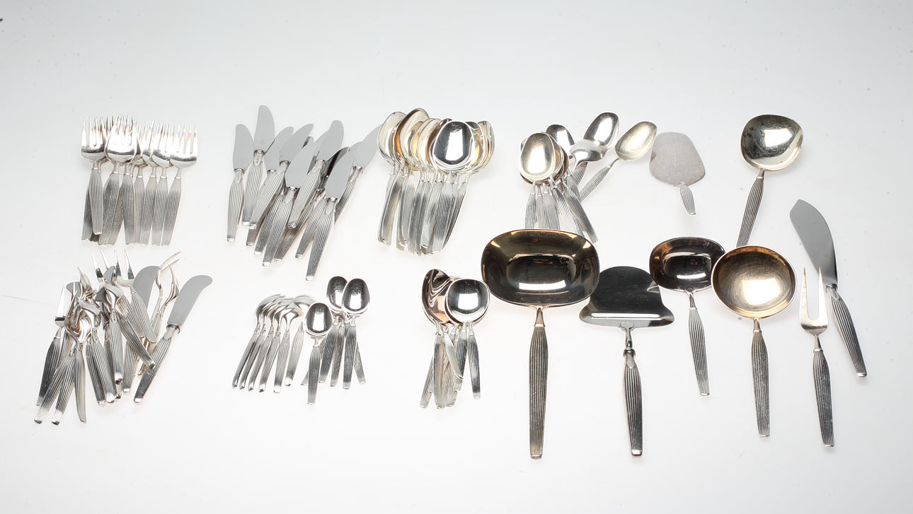 BESTICK, 93 delar, nysilver, "Savoy", Frigast, Danmark.