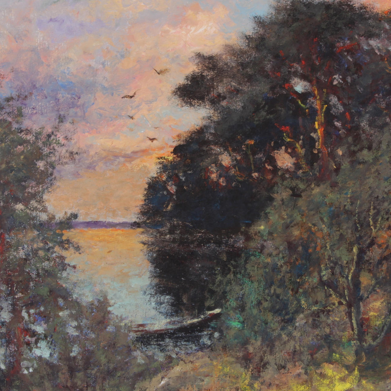 FRANS GARD. Olja på duk, solnedgång, signerad.